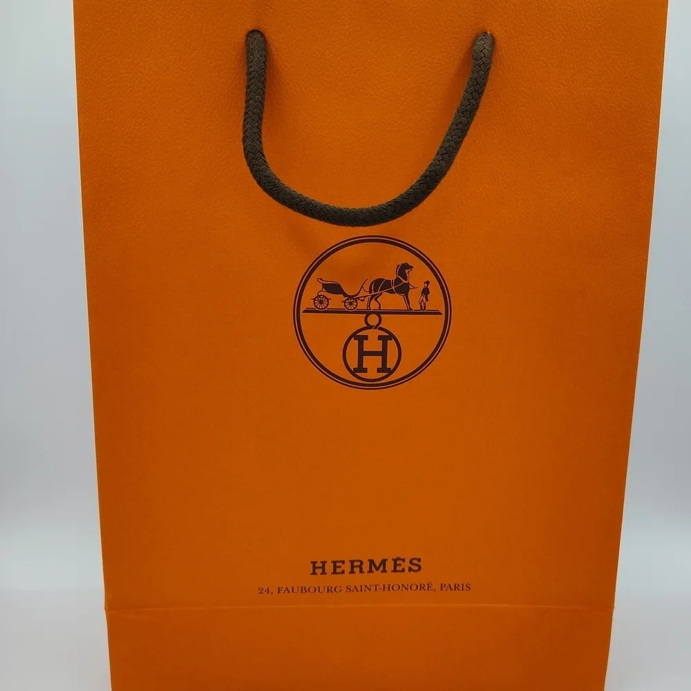Hermès Orange Shopping Bag w/ Rope Handles | Authentic Luxury Packaging